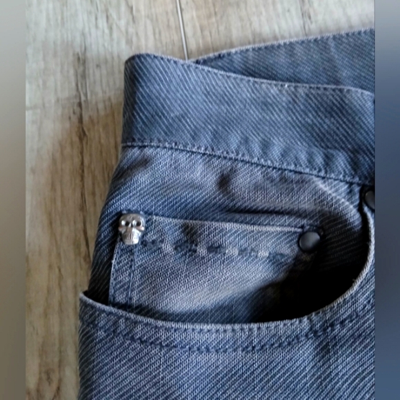 John Varvatos Collection Pick Stitch Skull Rivet Jeans Mens Size 30R - Picture 4 of 6